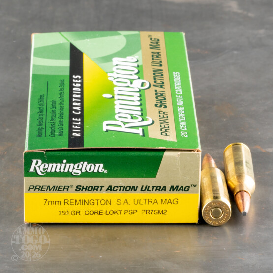 20rds - 7mm SA Ultra Mag Remington Ultra Bonded 150 gr Core-Lokt Ultra PSP