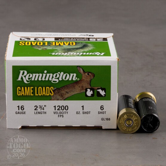 25rds - 16 Gauge Remington Game Load 2 3/4" 1oz. #6
