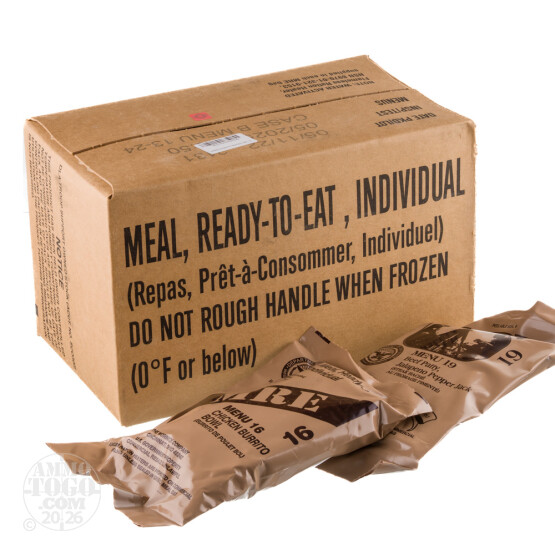 12 - U.S. MIL-SPEC Menu B Meals, Ready-to-Eat (MREs)