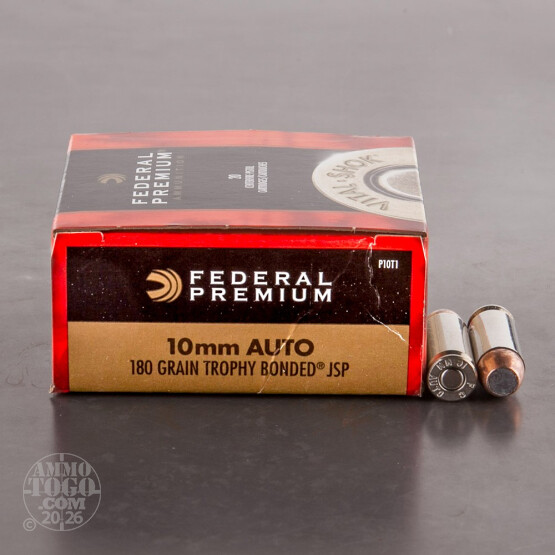 20rds - 10mm Auto Federal Vital-Shok 180gr. Trophy Bonded JSP Ammo