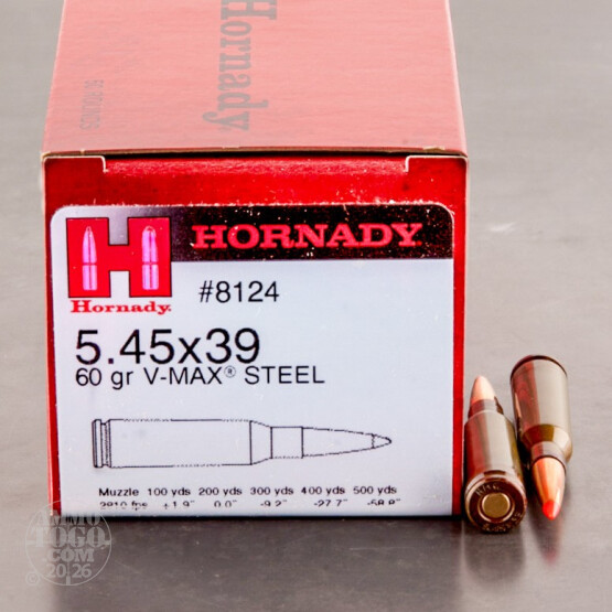 500rds - 5.45x39 Hornady 60gr. V-Max Polymer Tip Ammo