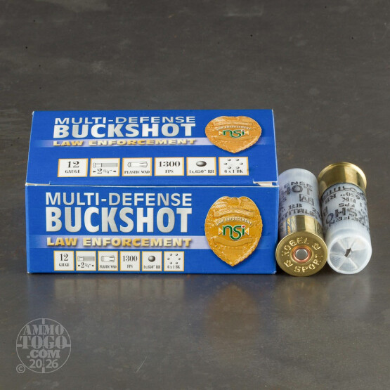 10rds - 12 Gauge Nobelsport LE 2 3/4" Multi-Defense Buckshot Ammo