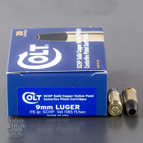 200rds - 9mm Colt 115gr. SCHP Ammo