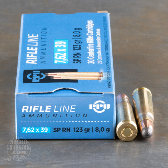 1000rds – 7.62x39 Prvi Partizan 123gr. Soft Point Round Nose Ammo