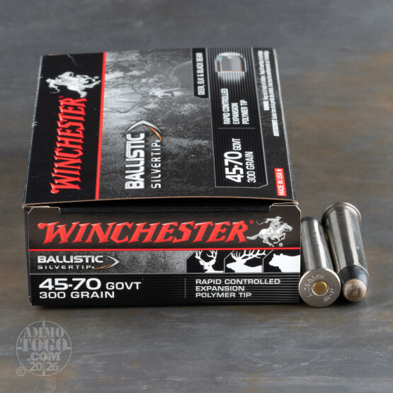 20rds – 45-70 Govt. Winchester Ballistic Silvertip 300gr. Polymer Tip Ammo