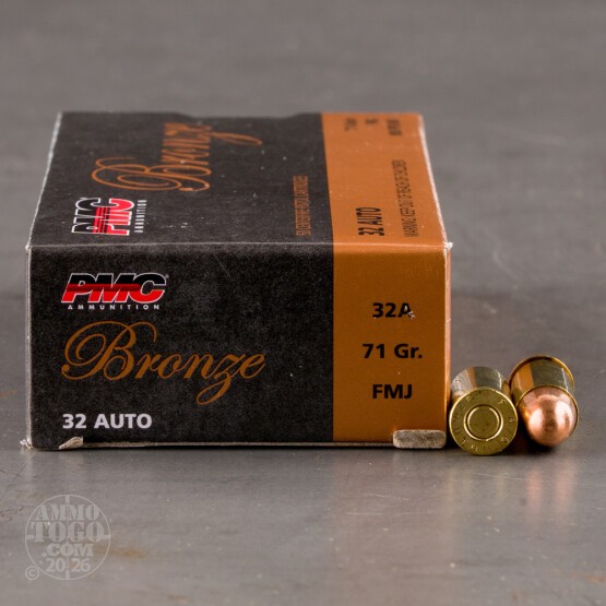 50rds – 32 Auto PMC Bronze 71gr. FMJ Ammo