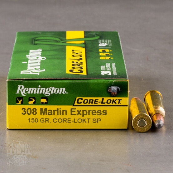 20rds - 308 Marlin Express Remington Core-Lokt 150gr. Soft Point Ammo