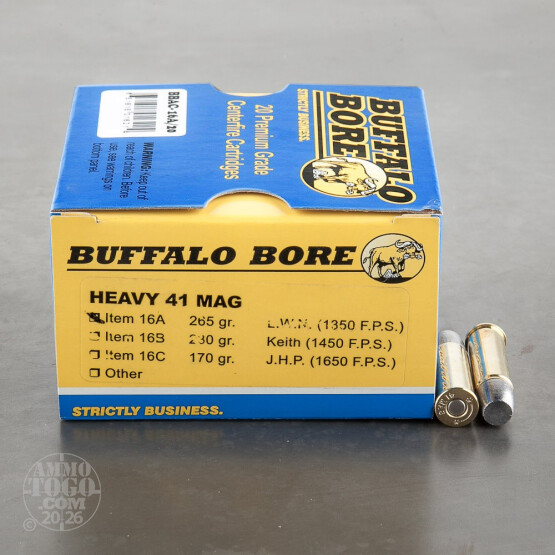 20rds - 41 Mag Heavy Buffalo Bore 265gr. LBT LFN Ammo