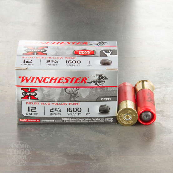 15rds - 12 Gauge Winchester Super-X  2 3/4" Magnum 1oz. Rifled Slug Ammo