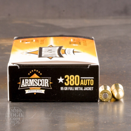 50rds – 380 Auto Armscor 95gr FMJ Ammo