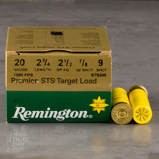 25rds – 20 Gauge Remington Premier STS 2-3/4" 7/8oz. #9 Shot Ammo