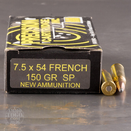 20rds - 7.5x54 French MAS PCI Ammo 150gr. SP Ammo