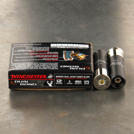 5rds – 12 Gauge Winchester Dual Bond 3" 375gr. Sabot Slug Ammo
