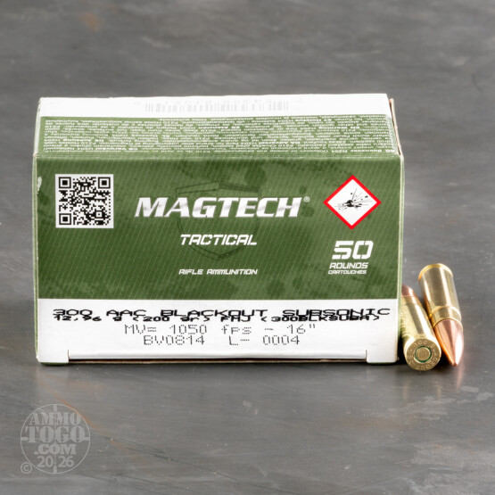 50rds – 300 AAC Blackout Magtech Subsonic 200gr. FMJ Ammo