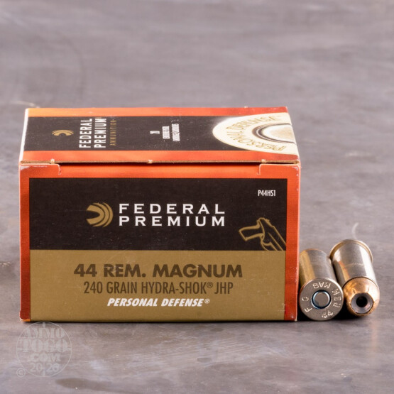 20rds - 44 Mag Federal Personal Defense Hydra-Shok 240gr. JHP Ammo