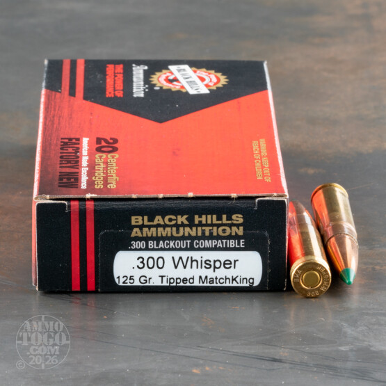 20rds – 300 AAC Blackout Black Hills 125gr. Sierra TMK Ammo