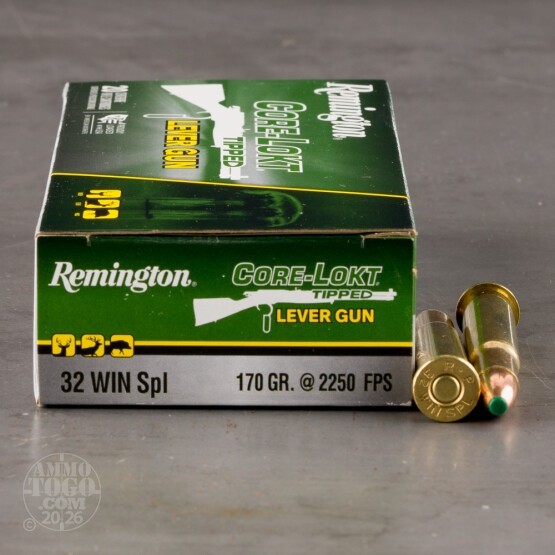 20rds – 32 Winchester Special Remington Core-Lokt Tipped Lever Gun 170gr. Polymer Tip Ammo