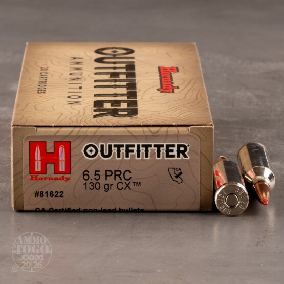 20rds – 6.5 PRC Hornady Outfitter 130gr. CX Ammo