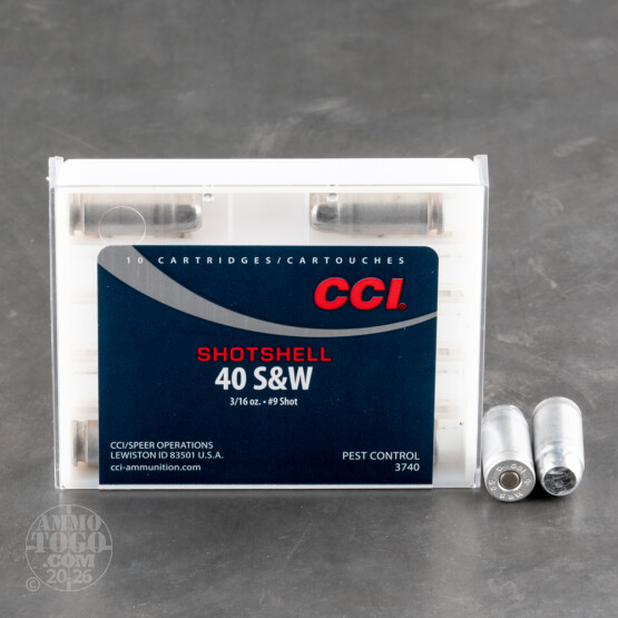 10rds - 40 S&W CCI Shotshells 3/16 oz. #9 Shot Ammo