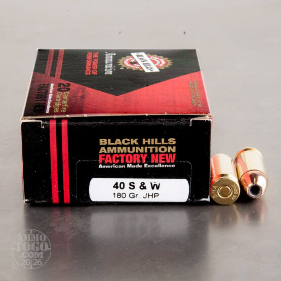  20rds – 40 S&W Black Hills 180gr. JHP Ammo