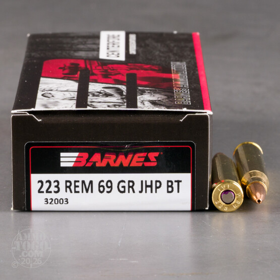 20rds – 223 Rem Barnes 69gr. JHP BT Ammo