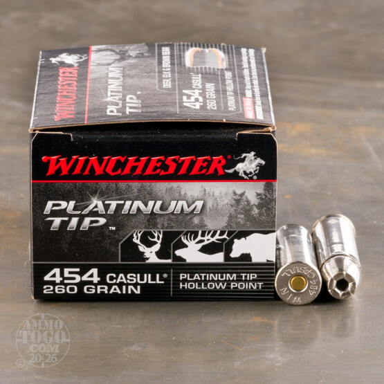 20rds - 454 Casull Winchester 260gr. Platinum Tip Hollow Point Ammo