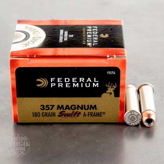 20rds - 357 Mag Federal Vital-Shok 180gr. Swift A-Frame JHP Ammo