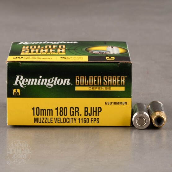 20rds – 10mm Remington Golden Saber Defense 180gr. BJHP Ammo