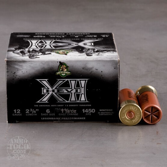 25rds – 12 Gauge Hevi-XII 2-3/4" 1-1/8oz. #6 Tungsten Shot Ammo