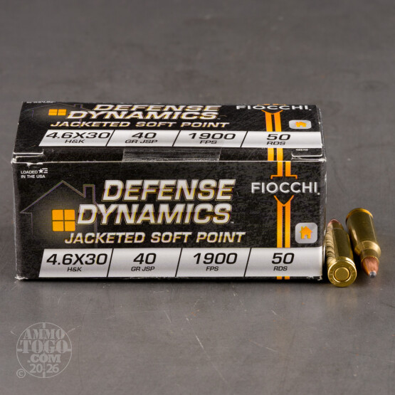 50rds - 4.6x30 HK Fiocchi 40gr. JSP Ammo