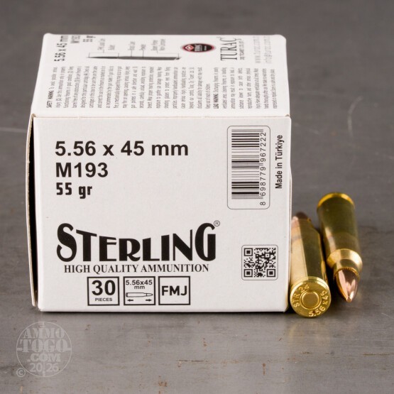 1500rds – 5.56x45 Sterling 55gr. FMJ Ammo