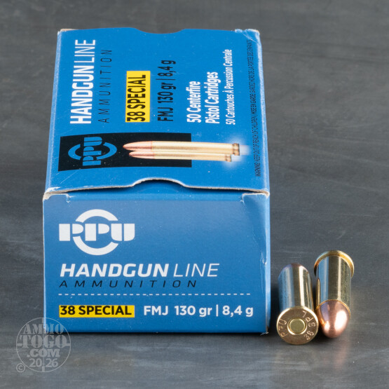 50rds - 38 Special Prvi Partizan 130gr. FMJ Ammo