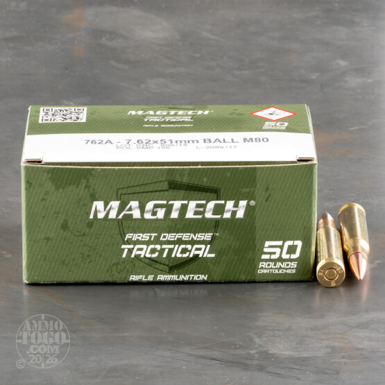 50rds - 7.62x51mm Magtech 147gr. FMJ Ammo