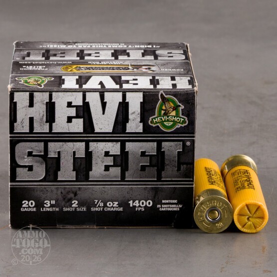 25rds – 20 Gauge Hevi-Steel 3" 7/8oz. #2 Steel Shot Ammo