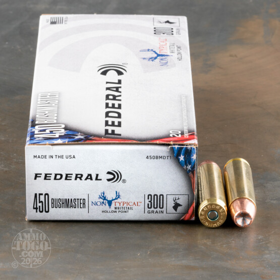 20rds – 450 Bushmaster Federal Non-Typical 300gr. JHP Ammo