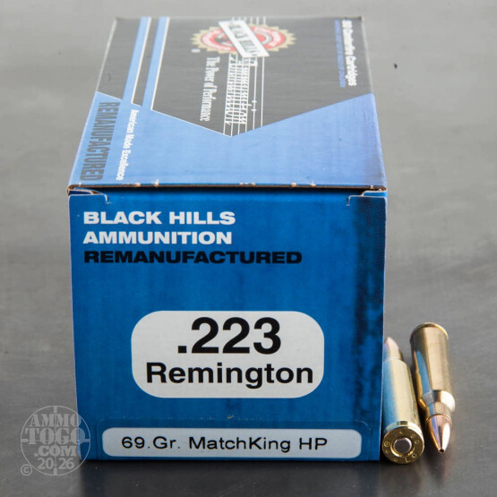 1000rds - 223 Black Hills 69gr. Re-Mfg. Sierra MatchKing Hollow Point Ammo
