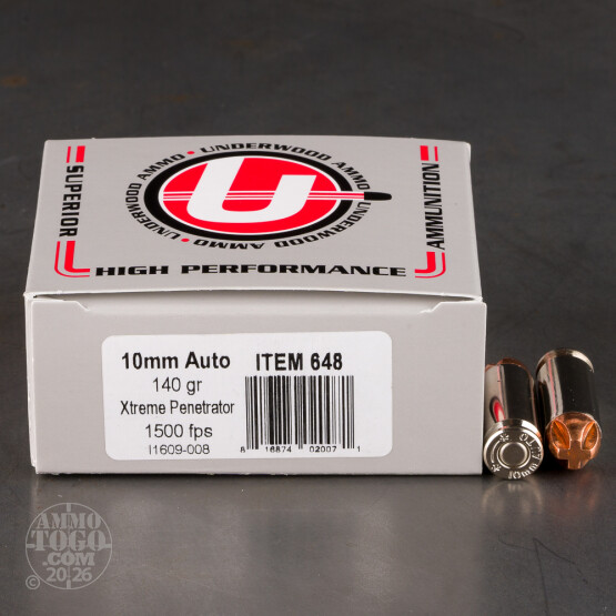 200rds – 10mm Underwood 140gr. Xtreme Penetrator Ammo