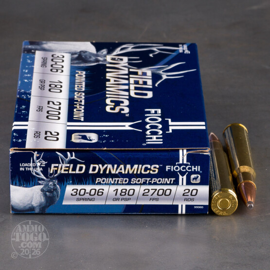 20rds – 30-06 Fiocchi Field Dynamics 180gr. PSP Ammo