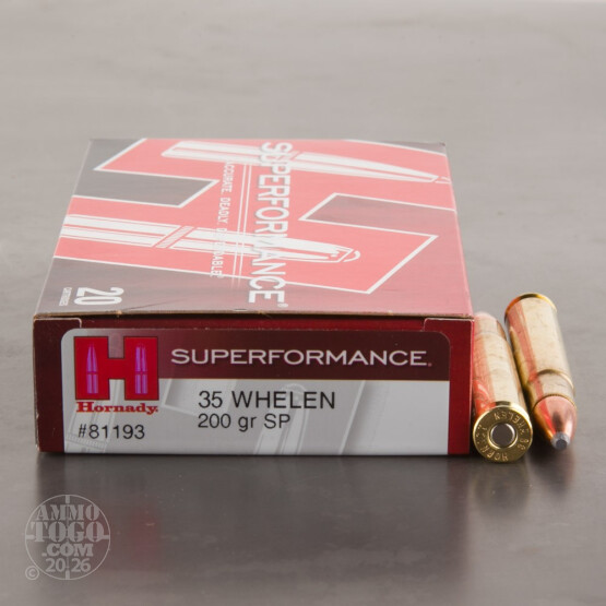 20rds – 35 Whelen Hornady Superformance 200gr. SP Ammo