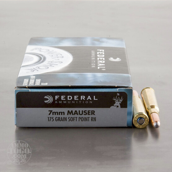20rds - 7mm Mauser Federal Power-Shok 175gr. Soft Point RN Ammo