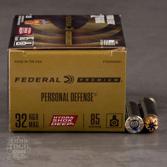 20rds – 32 H&R Magnum Federal Personal Defense Hydra-Shok Deep 85gr. JHP Ammo