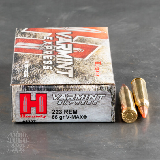 20rds - .223 Hornady Varmint Express 55gr. V-Max Ammo