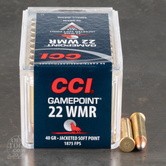 50rds - 22 Mag. CCI Gamepoint 40gr. JSP Ammo