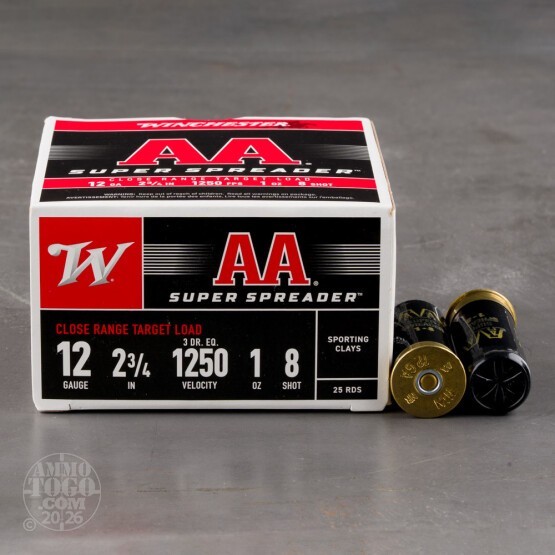 25rds – 12 Gauge Winchester AA Super Spreader 2-3/4" 1oz. #8 Shot Ammo