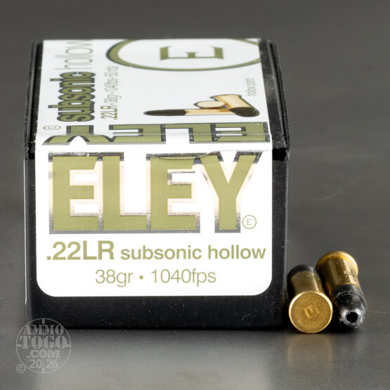 3000rds – 22 LR Eley Subsonic 38gr. HP Ammo