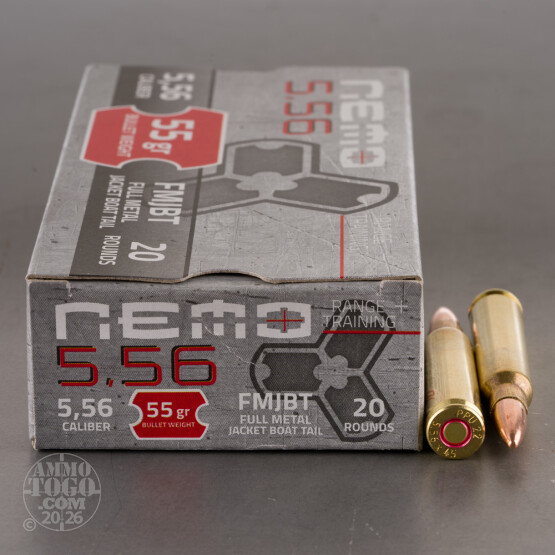 1000rds – 5.56x45 NEMO 55gr. FMJBT Ammo