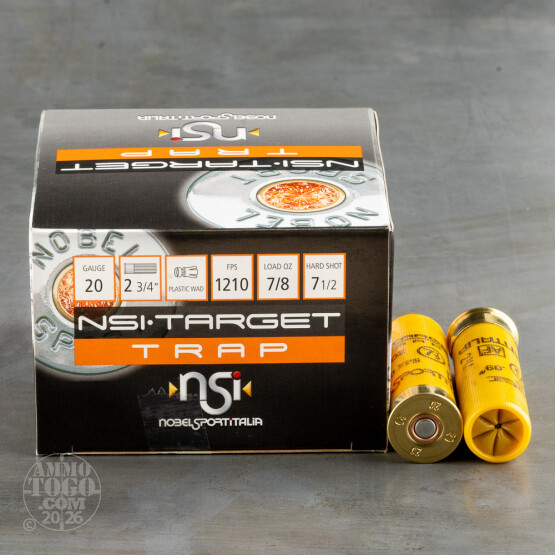 250rds – 20 Gauge NobelSport 2-3/4" 7/8oz. #7.5 Shot Ammo
