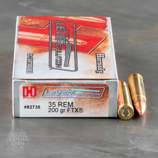 20rds – 35 Rem Hornady LEVERevolution 200gr. FTX Ammo