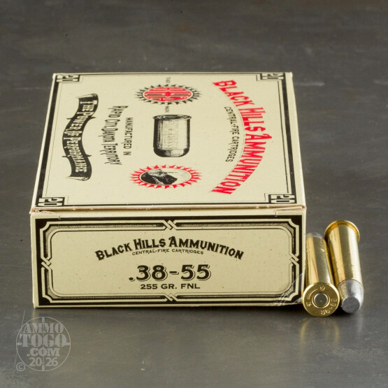 20rds - 38-55 Win Black Hills 255gr. Flat Nose Lead Ammo