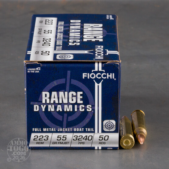 1000rds – 223 Rem Fiocchi 55gr. FMJBT Ammo
